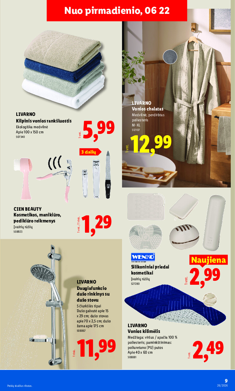 lidl - NE MAISTO PREKIŲ PASIŪLYMAI (2026-06-22 - 2026-06-28) - page: 9