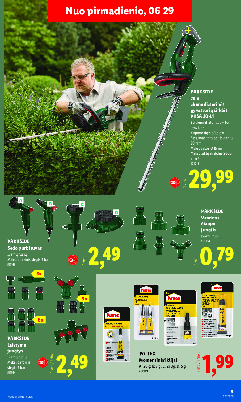 lidl - NE MAISTO PREKIŲ PASIŪLYMAI (2026-06-29 - 2026-07-05) - page: 9