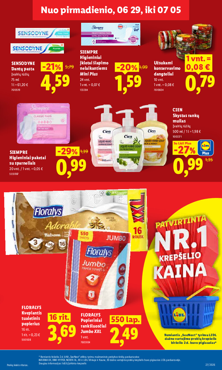 lidl - MAISTO PREKIŲ PASIŪLYMAI (2026-06-29 - 2026-07-05) - page: 27