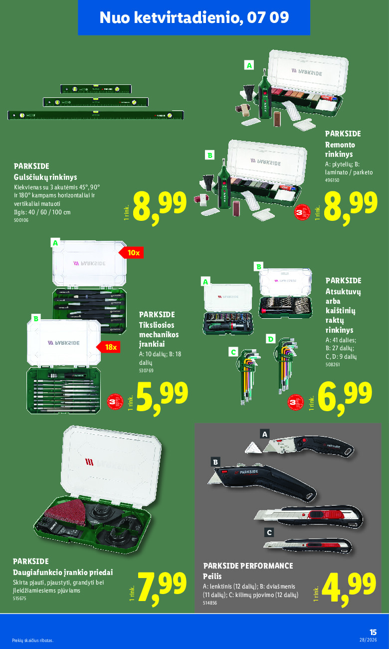 lidl - NE MAISTO PREKIŲ PASIŪLYMAI (2026-07-06 - 2026-07-12) - page: 15