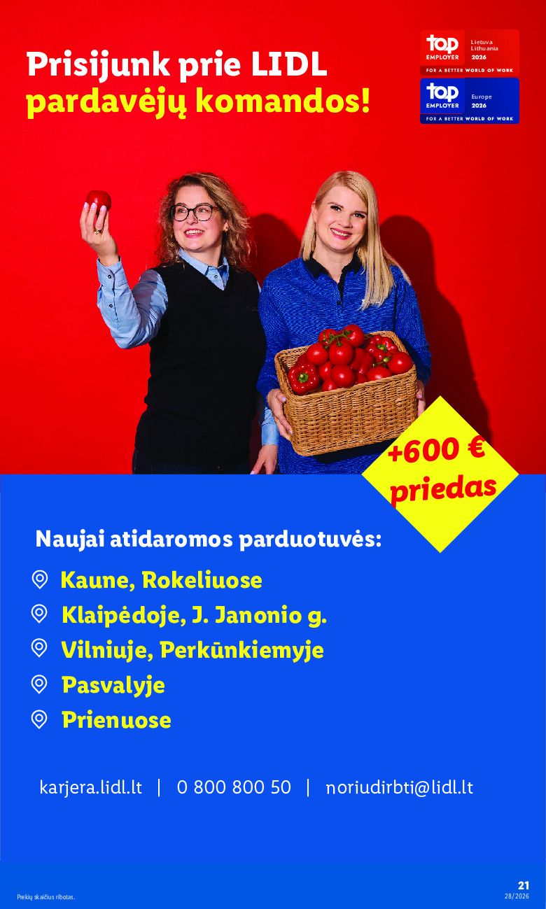 lidl - NE MAISTO PREKIŲ PASIŪLYMAI (2026-07-06 - 2026-07-12) - page: 21