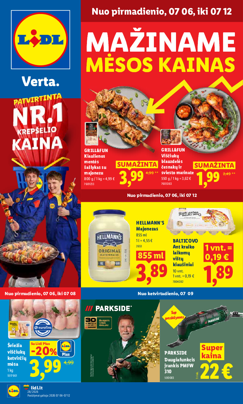 lidl - MAISTO PREKIŲ PASIŪLYMAI (2026-07-06 - 2026-07-12) - page: 1