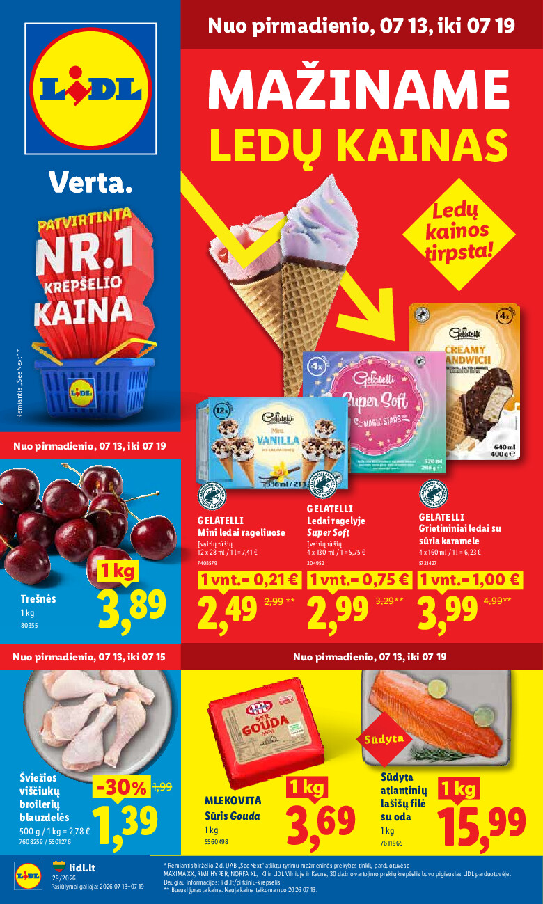 lidl - MAISTO PREKIŲ PASIŪLYMAI (2026-07-13 - 2026-07-19) - page: 1