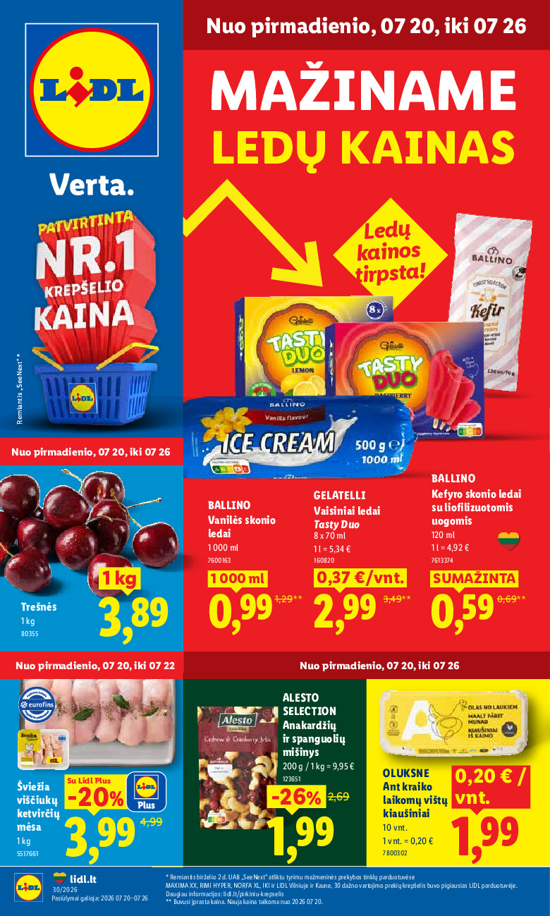 lidl - MAISTO PREKIŲ PASIŪLYMAI (2026-07-20 - 2026-07-26) - page: 1