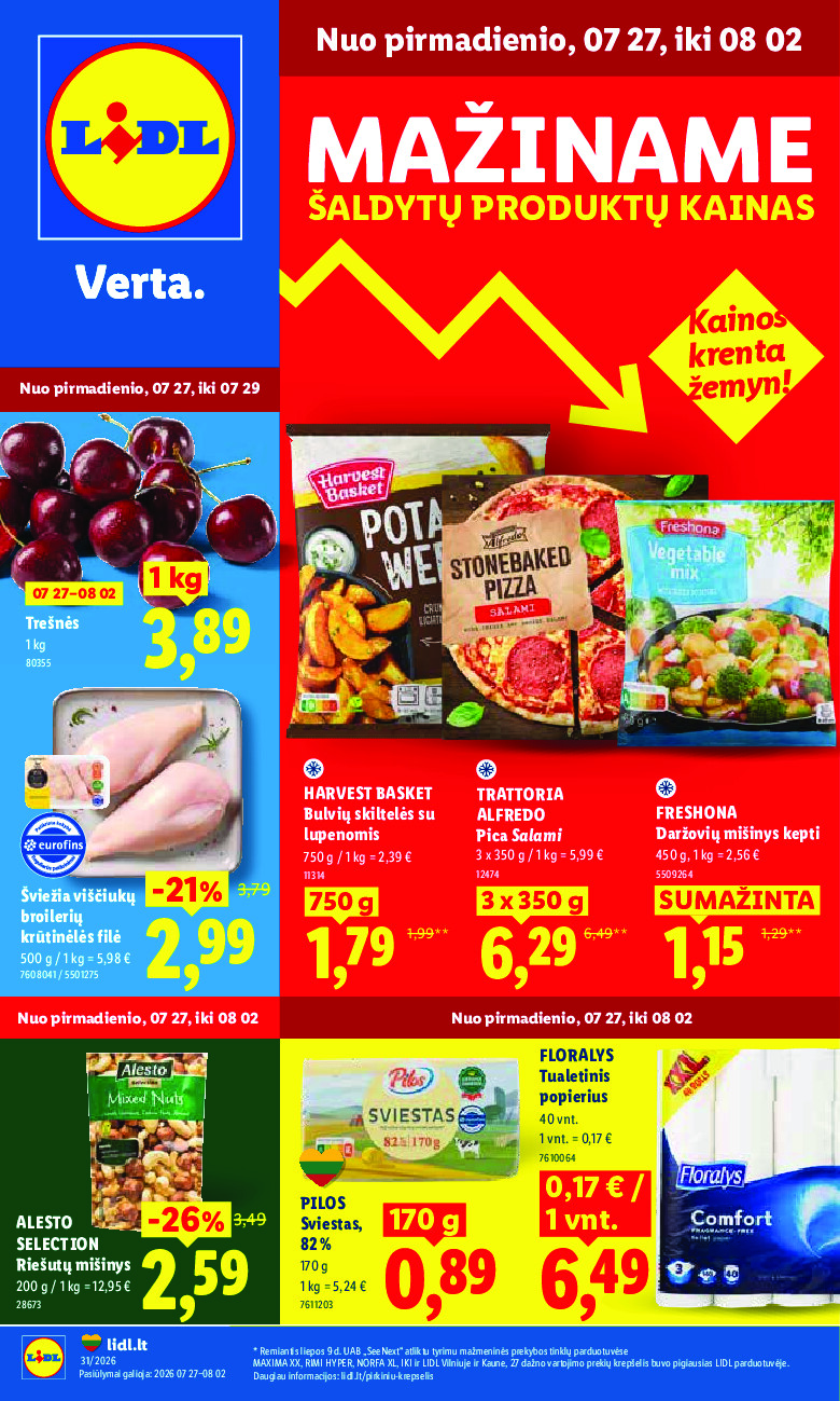 lidl - MAISTO PREKIŲ PASIŪLYMAI (2026-07-27 - 2026-08-02) - page: 1