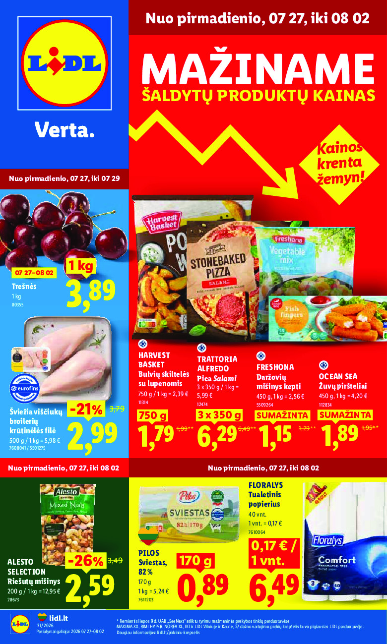 lidl - MAISTO PREKIŲ PASIŪLYMAI (2026-07-27 - 2026-08-02) - page: 1
