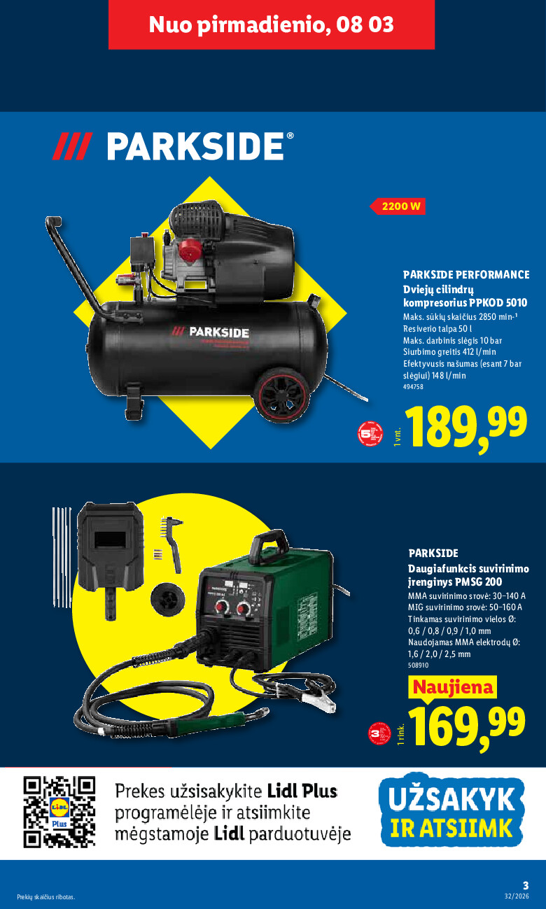 lidl - NE MAISTO PREKIŲ PASIŪLYMAI (2026-08-03 - 2026-08-09) - page: 3
