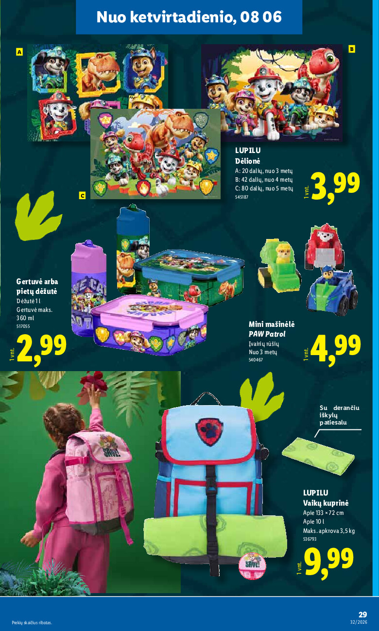 lidl - NE MAISTO PREKIŲ PASIŪLYMAI (2026-08-03 - 2026-08-09) - page: 29