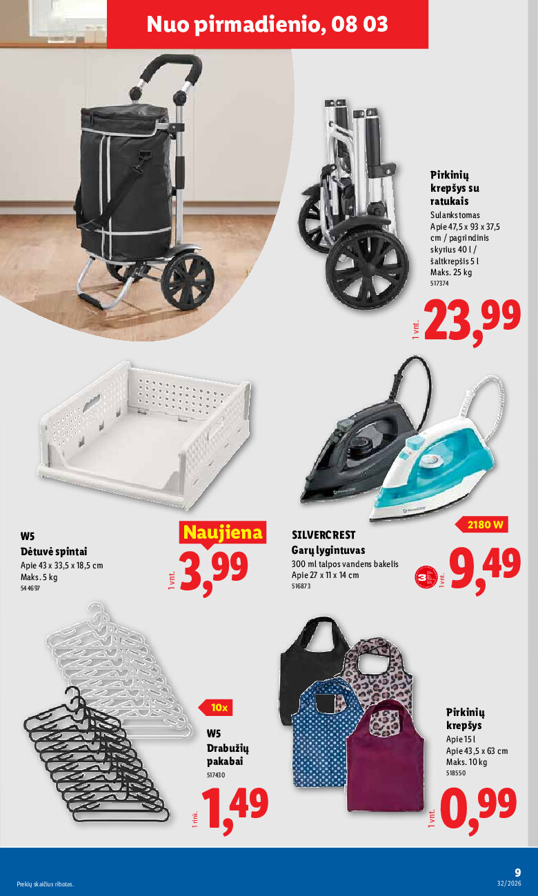 lidl - NE MAISTO PREKIŲ PASIŪLYMAI (2026-08-03 - 2026-08-09) - page: 9