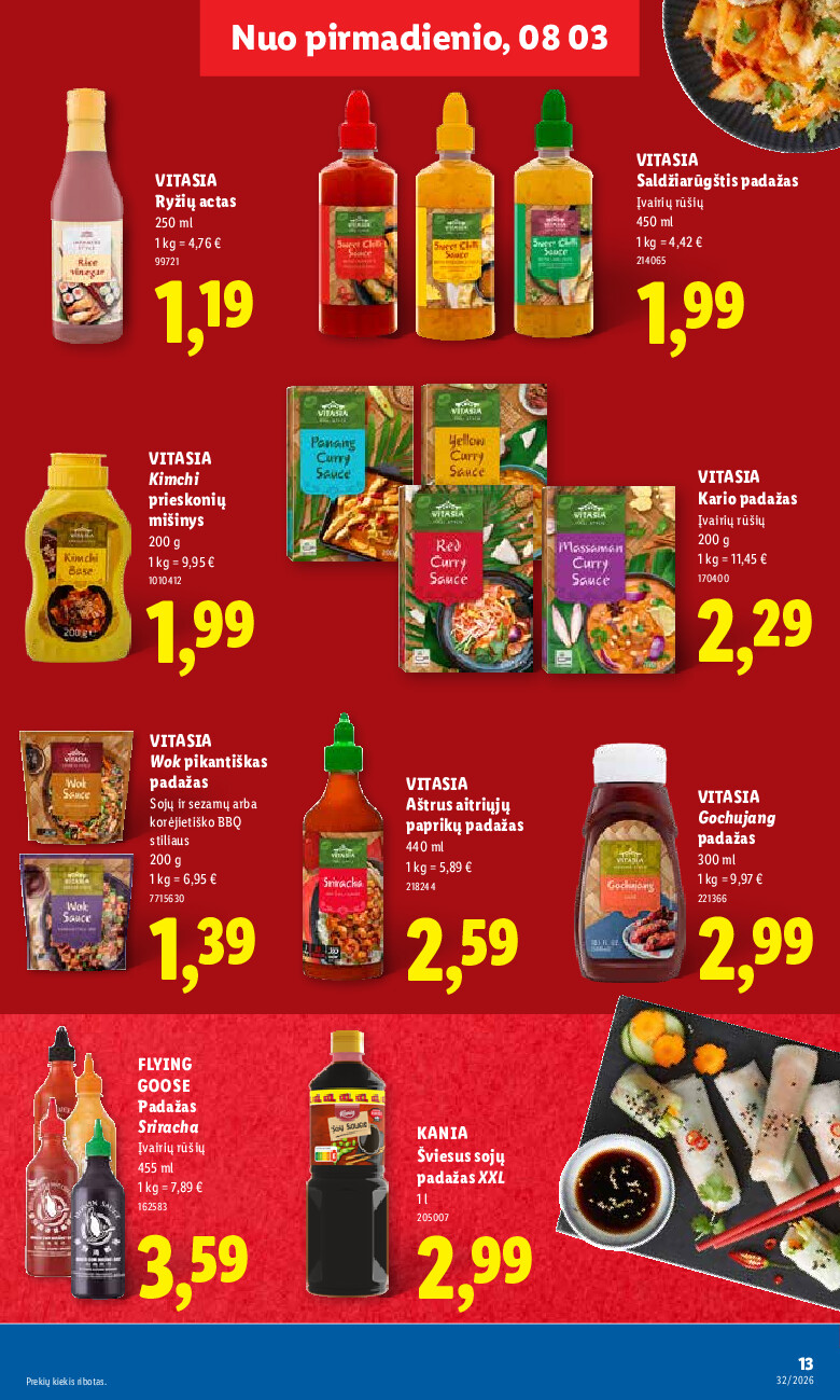 lidl - MAISTO PREKIŲ PASIŪLYMAI (2026-08-03 - 2026-08-09) - page: 13