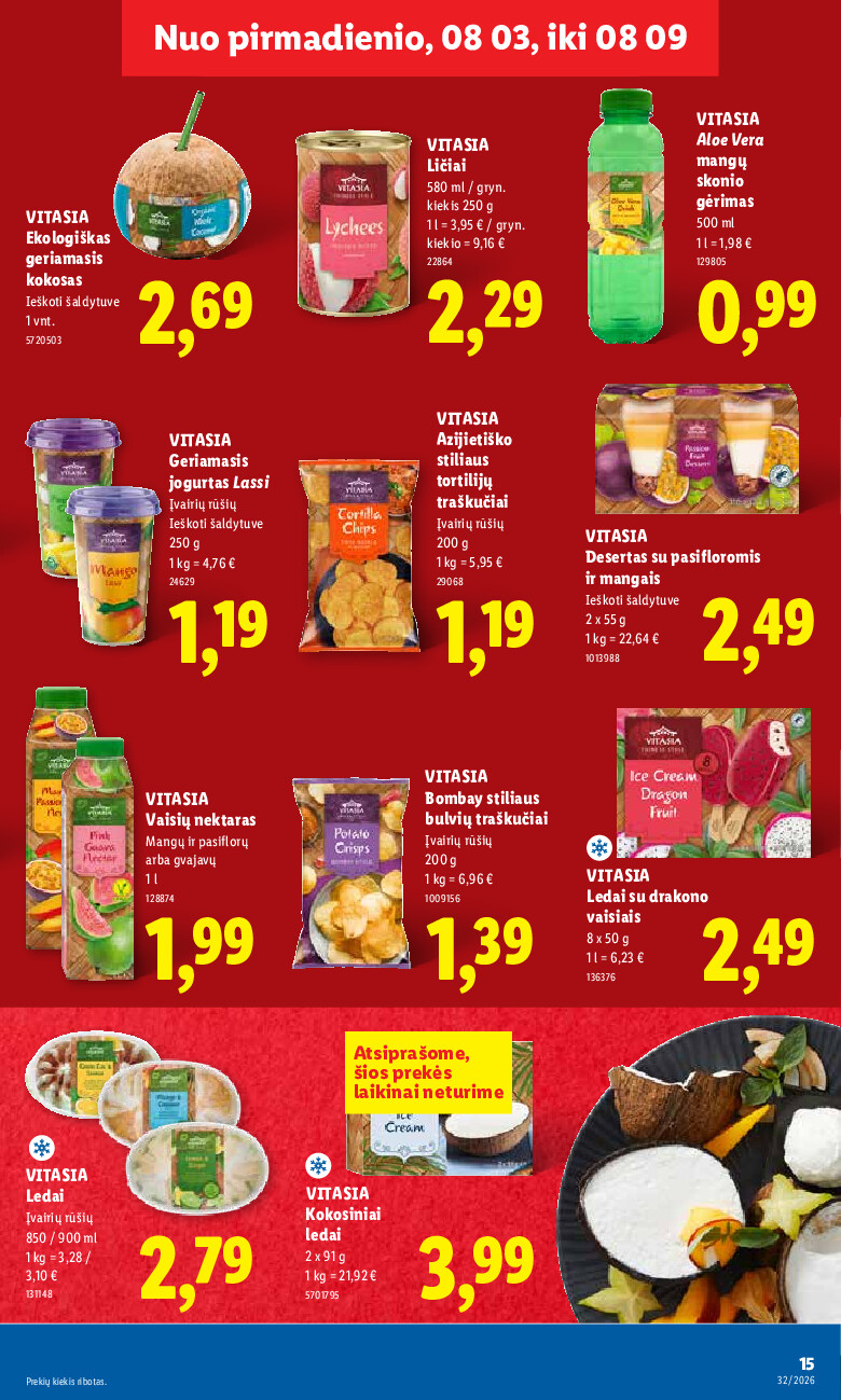 lidl - MAISTO PREKIŲ PASIŪLYMAI (2026-08-03 - 2026-08-09) - page: 15