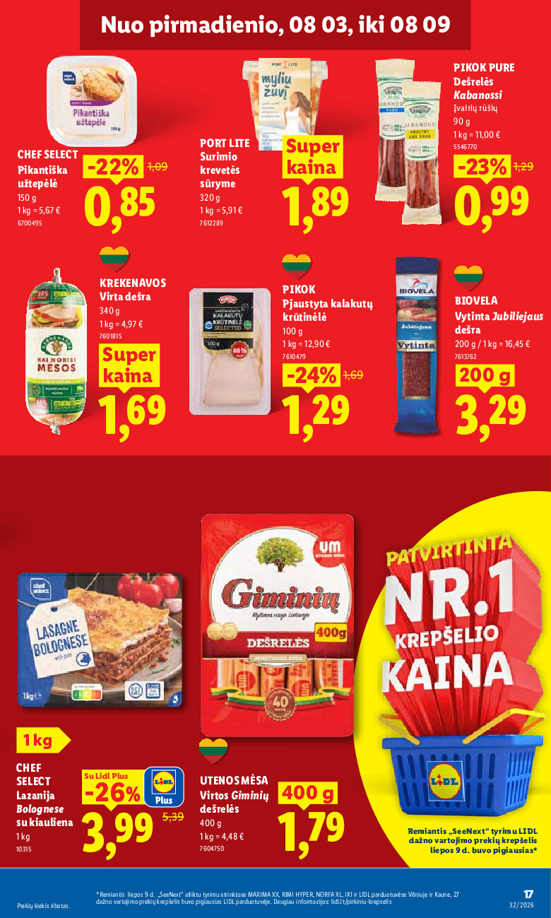 lidl - MAISTO PREKIŲ PASIŪLYMAI (2026-08-03 - 2026-08-09) - page: 17