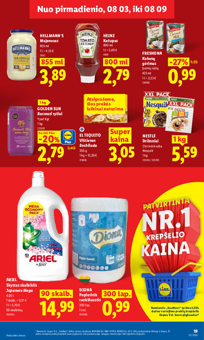 lidl - MAISTO PREKIŲ PASIŪLYMAI (2026-08-03 - 2026-08-09) - page: 19