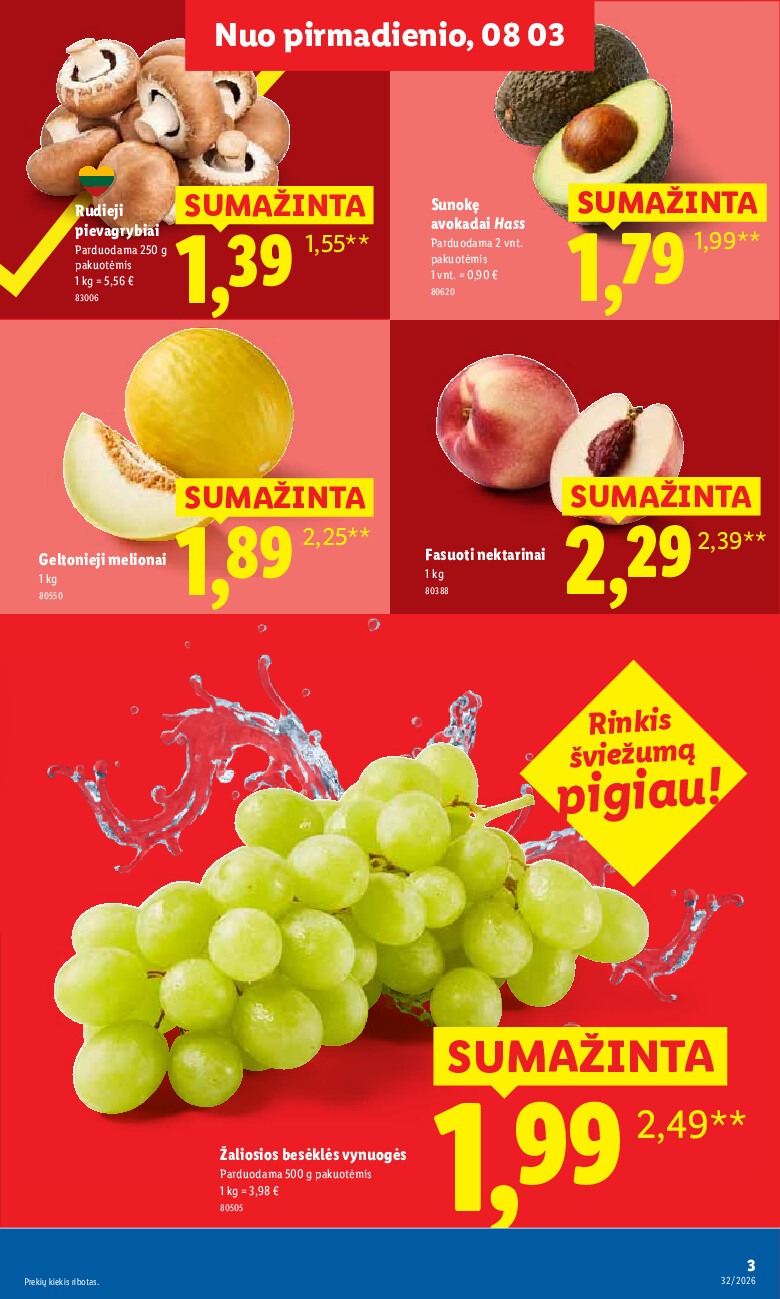 lidl - MAISTO PREKIŲ PASIŪLYMAI (2026-08-03 - 2026-08-09) - page: 3