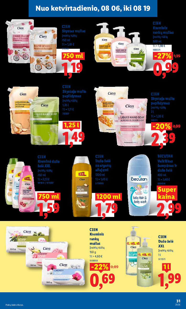 lidl - MAISTO PREKIŲ PASIŪLYMAI (2026-08-03 - 2026-08-09) - page: 31