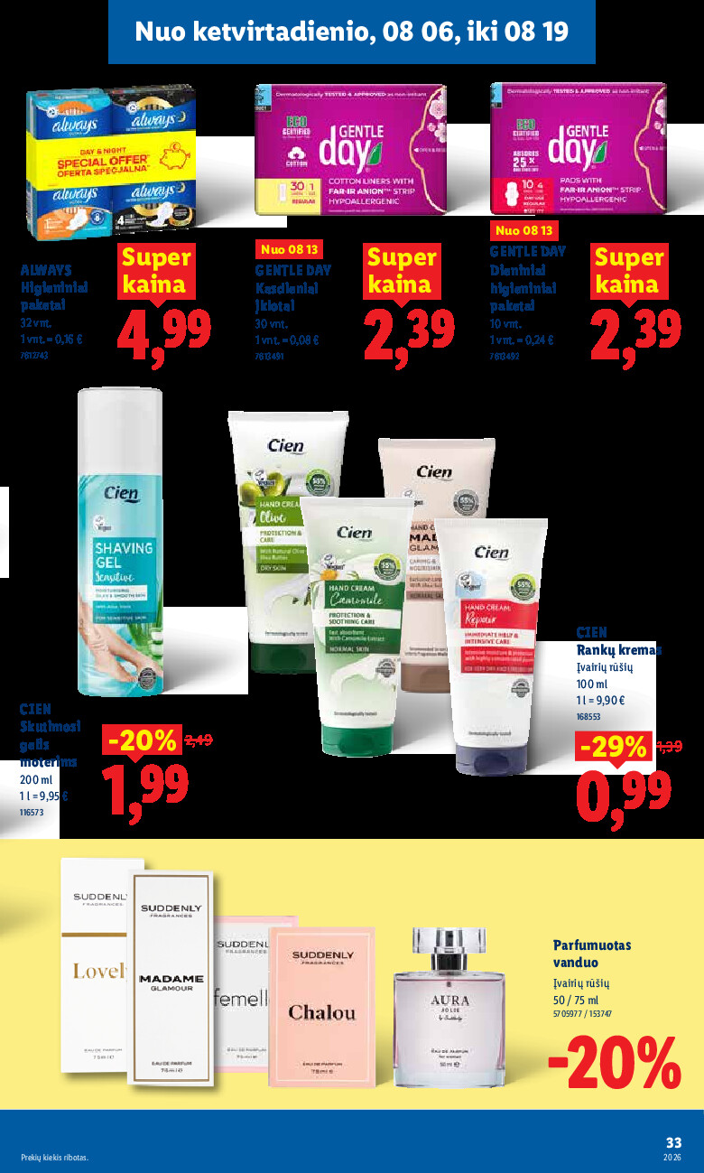 lidl - MAISTO PREKIŲ PASIŪLYMAI (2026-08-03 - 2026-08-09) - page: 33