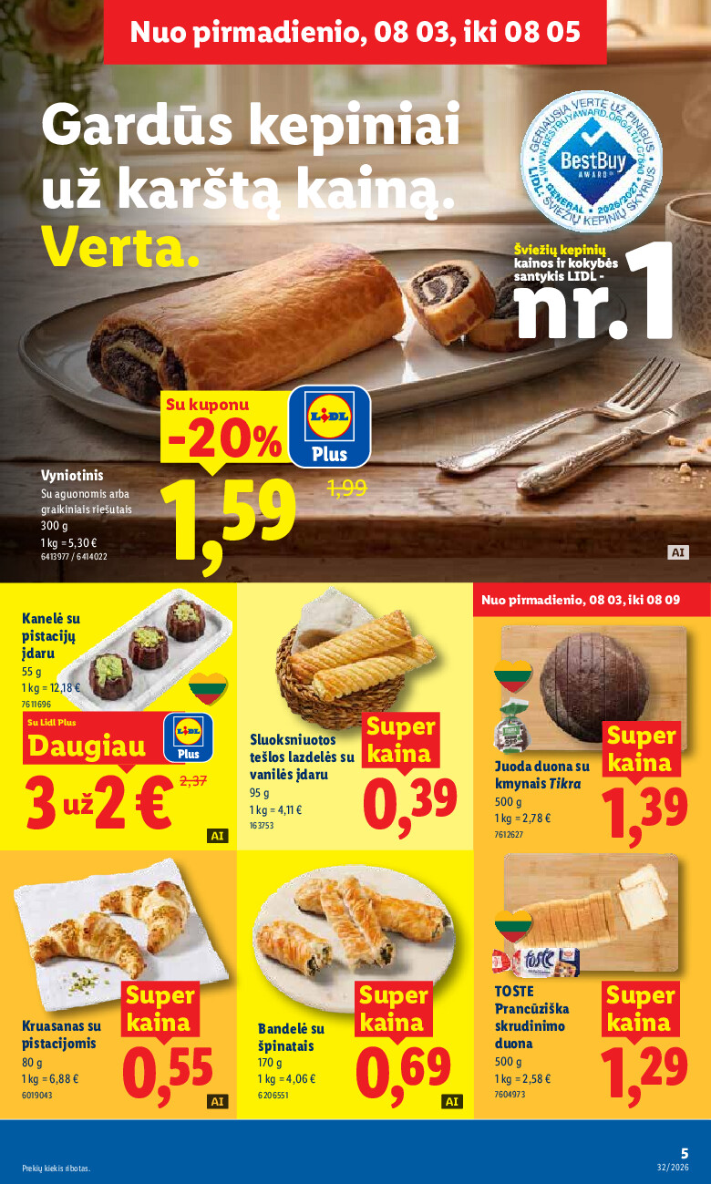 lidl - MAISTO PREKIŲ PASIŪLYMAI (2026-08-03 - 2026-08-09) - page: 5