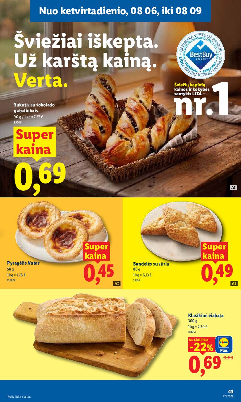 lidl - MAISTO PREKIŲ PASIŪLYMAI (2026-08-03 - 2026-08-09) - page: 43