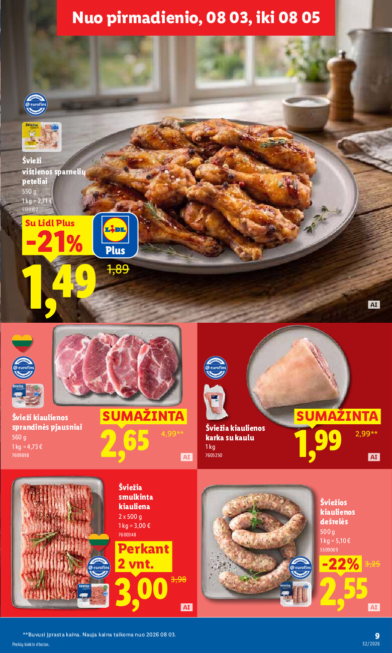 lidl - MAISTO PREKIŲ PASIŪLYMAI (2026-08-03 - 2026-08-09) - page: 9