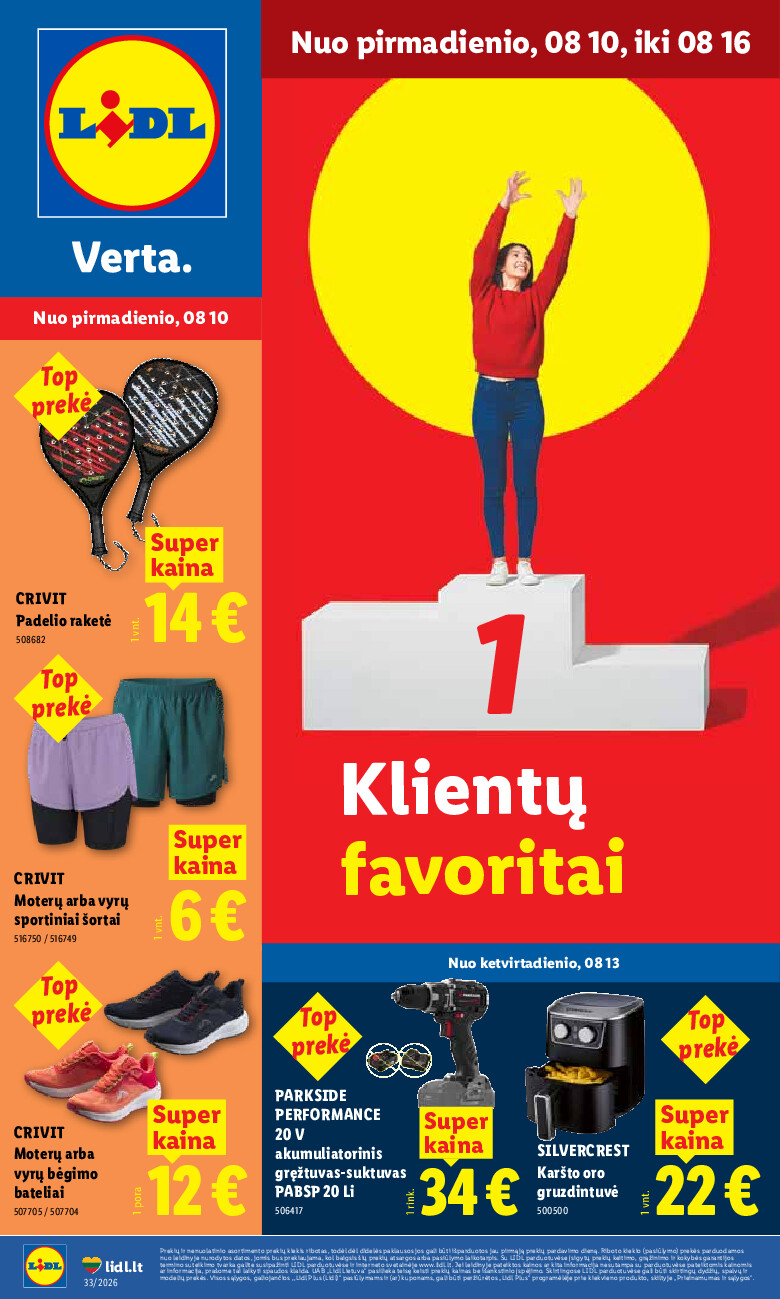 lidl - NE MAISTO PREKIŲ PASIŪLYMAI (2026-08-10 - 2026-08-16)