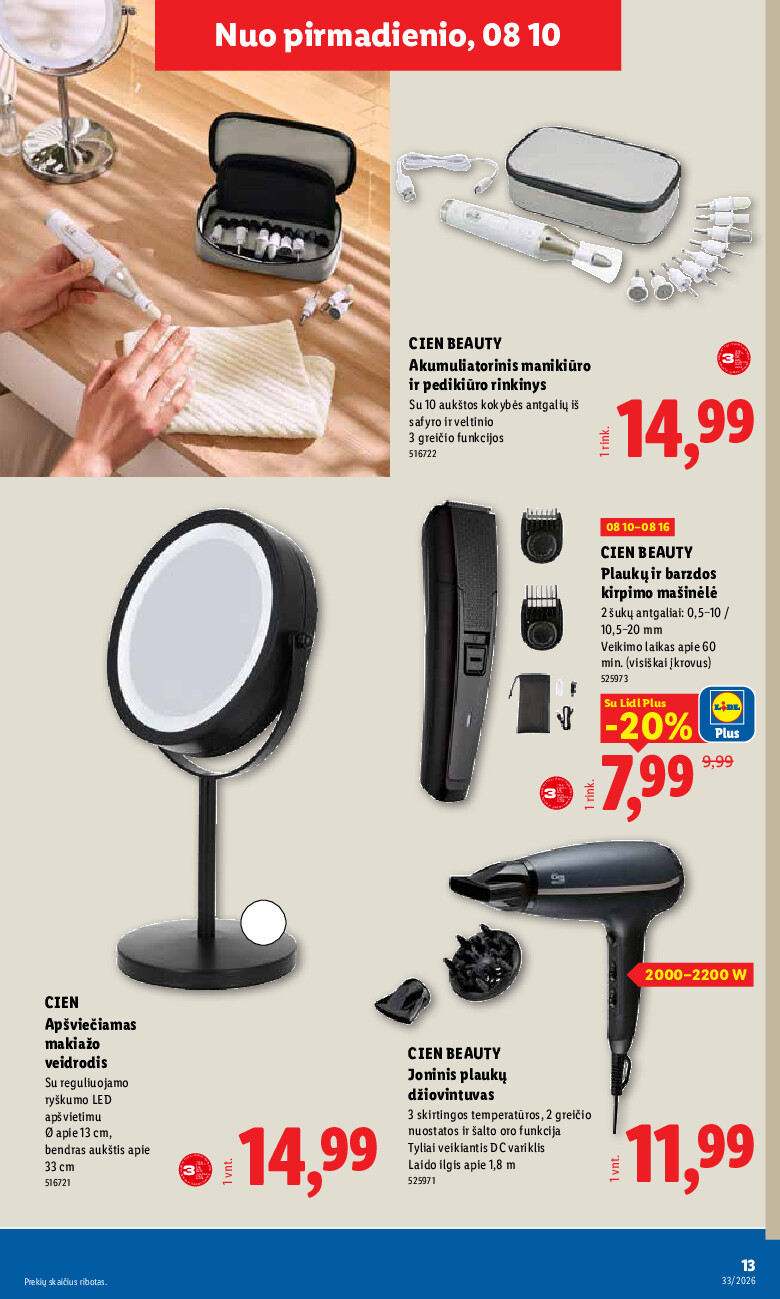 lidl - NE MAISTO PREKIŲ PASIŪLYMAI (2026-08-10 - 2026-08-16) - page: 13