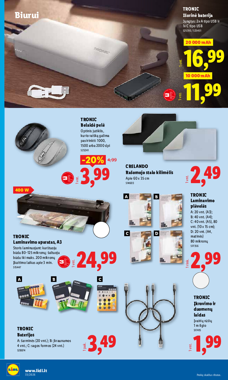 lidl - NE MAISTO PREKIŲ PASIŪLYMAI (2026-08-10 - 2026-08-16) - page: 22