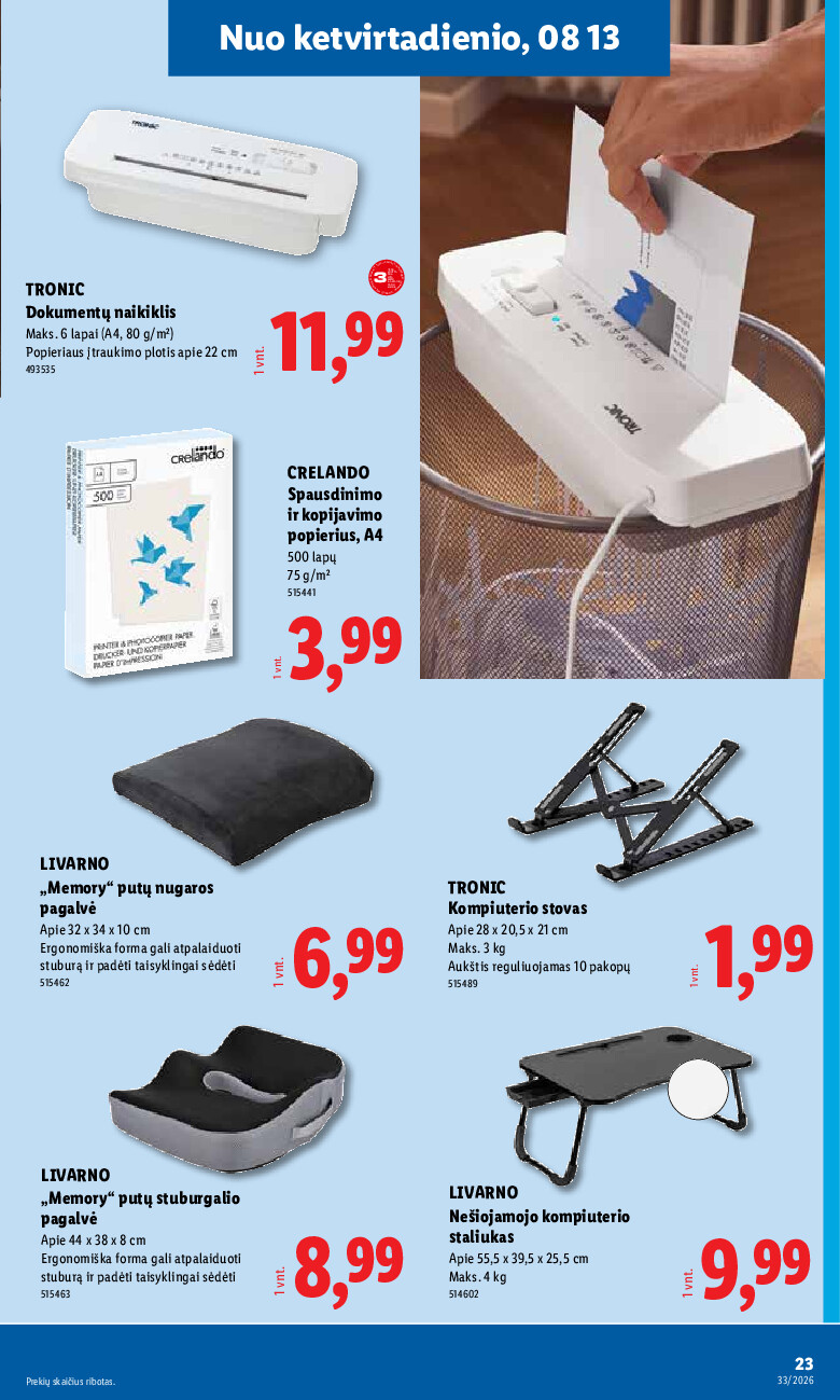 lidl - NE MAISTO PREKIŲ PASIŪLYMAI (2026-08-10 - 2026-08-16) - page: 23