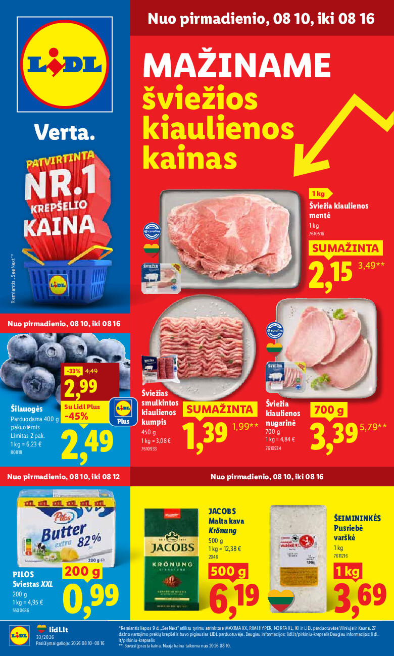 lidl - MAISTO PREKIŲ PASIŪLYMAI (2026-08-10 - 2026-08-16) - page: 1