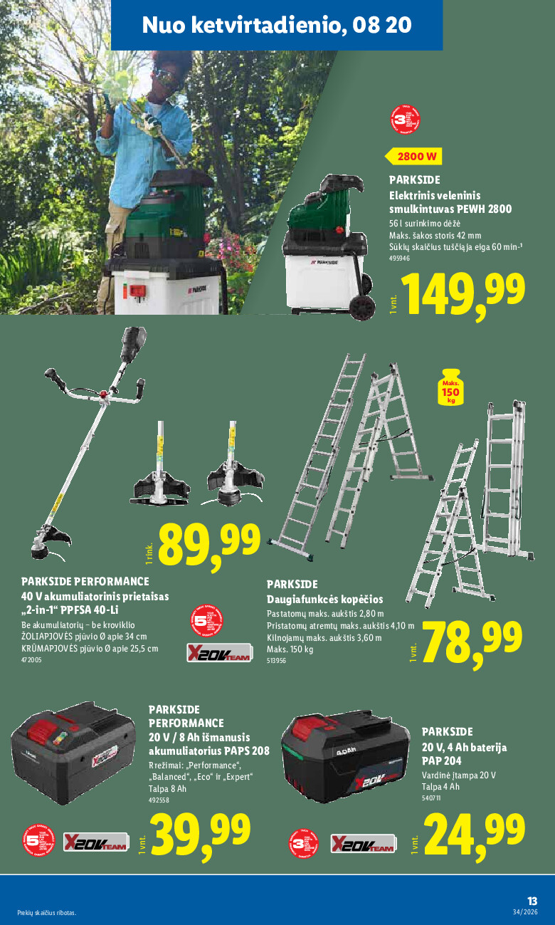 lidl - NE MAISTO PREKIŲ PASIŪLYMAI (2026-08-17 - 2026-08-23) - page: 13