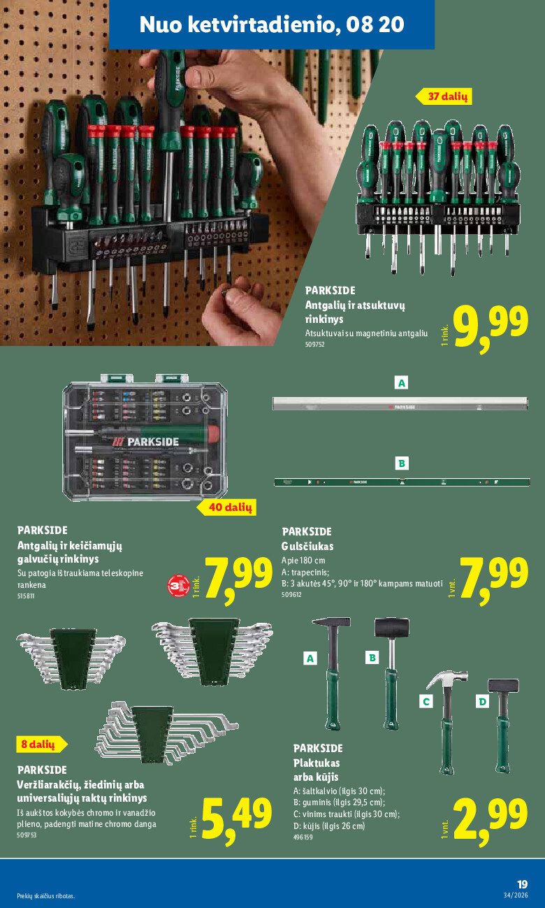 lidl - NE MAISTO PREKIŲ PASIŪLYMAI (2026-08-17 - 2026-08-23) - page: 19