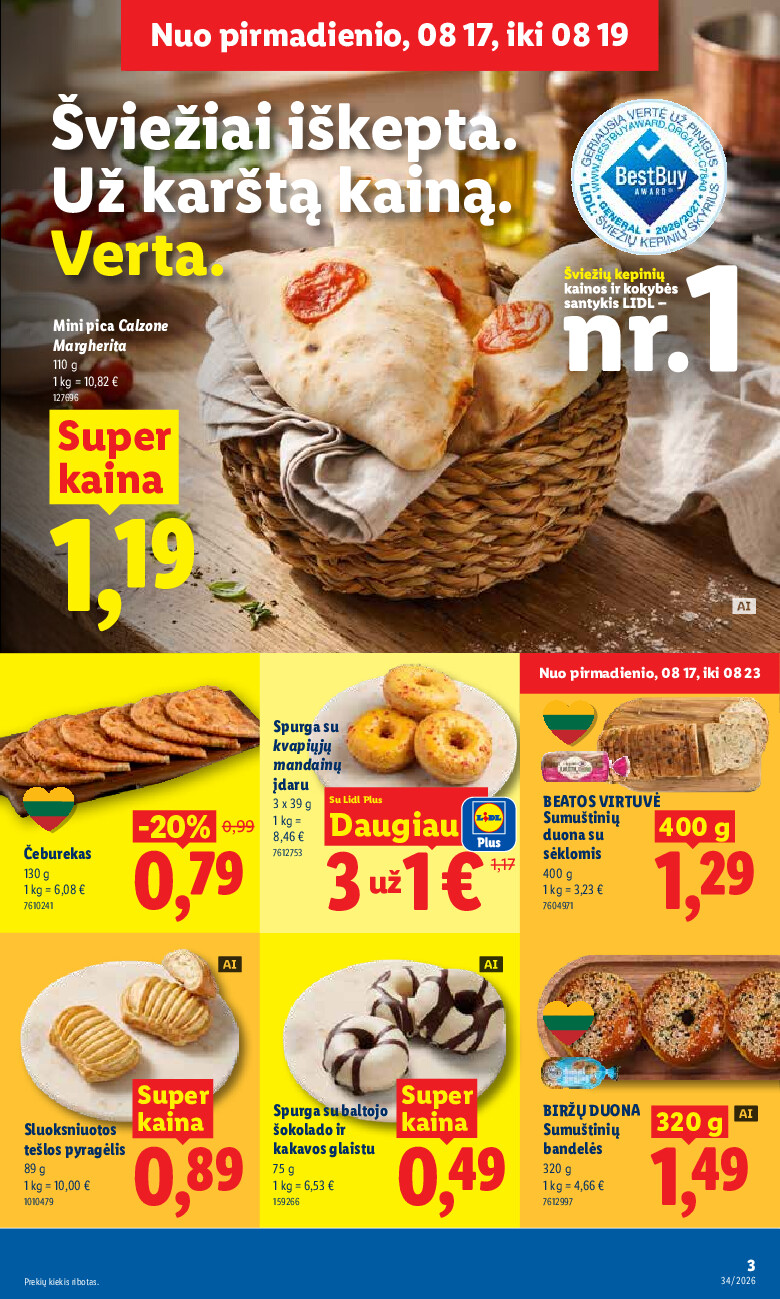 lidl - MAISTO PREKIŲ PASIŪLYMAI (2026-08-17 - 2026-08-23) - page: 3