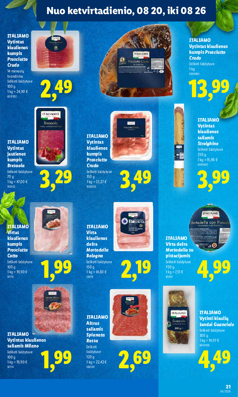 lidl - MAISTO PREKIŲ PASIŪLYMAI (2026-08-17 - 2026-08-23) - page: 21