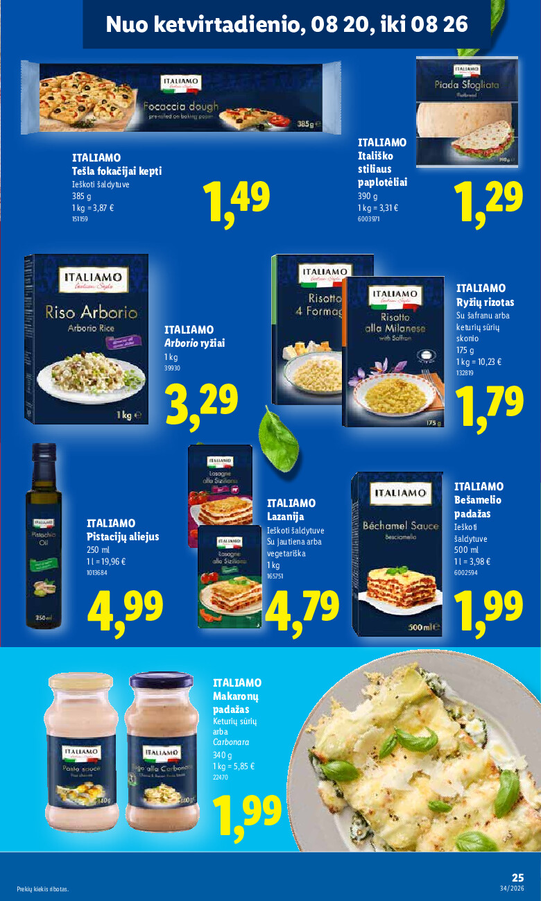 lidl - MAISTO PREKIŲ PASIŪLYMAI (2026-08-17 - 2026-08-23) - page: 25