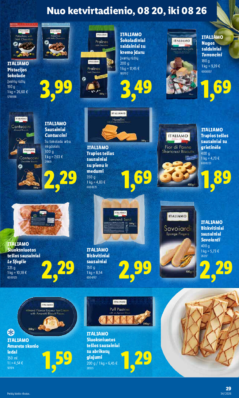 lidl - MAISTO PREKIŲ PASIŪLYMAI (2026-08-17 - 2026-08-23) - page: 29