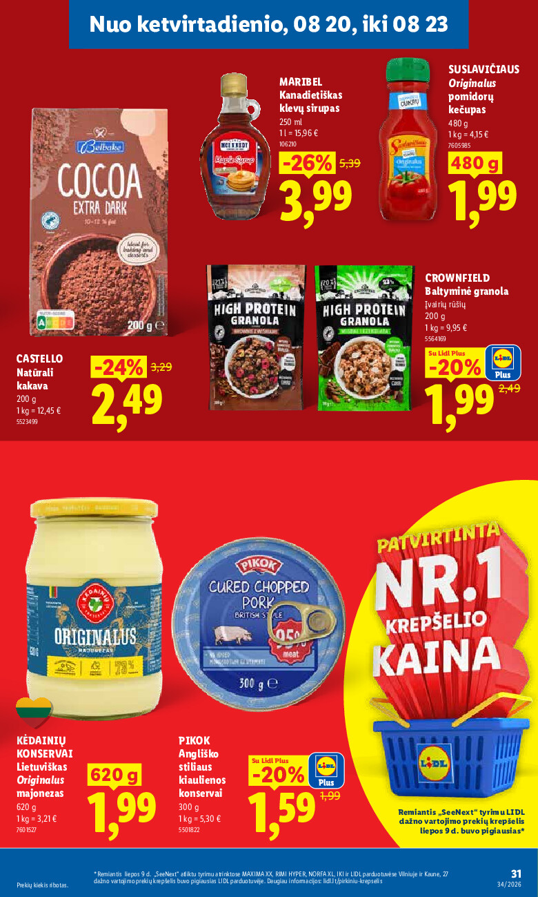 lidl - MAISTO PREKIŲ PASIŪLYMAI (2026-08-17 - 2026-08-23) - page: 31