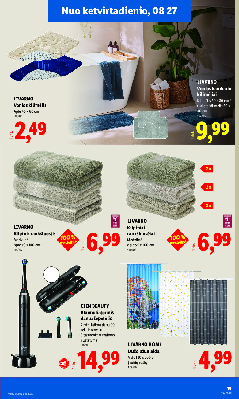lidl - NE MAISTO PREKIŲ PASIŪLYMAI (2026-08-24 - 2026-08-30) - page: 19
