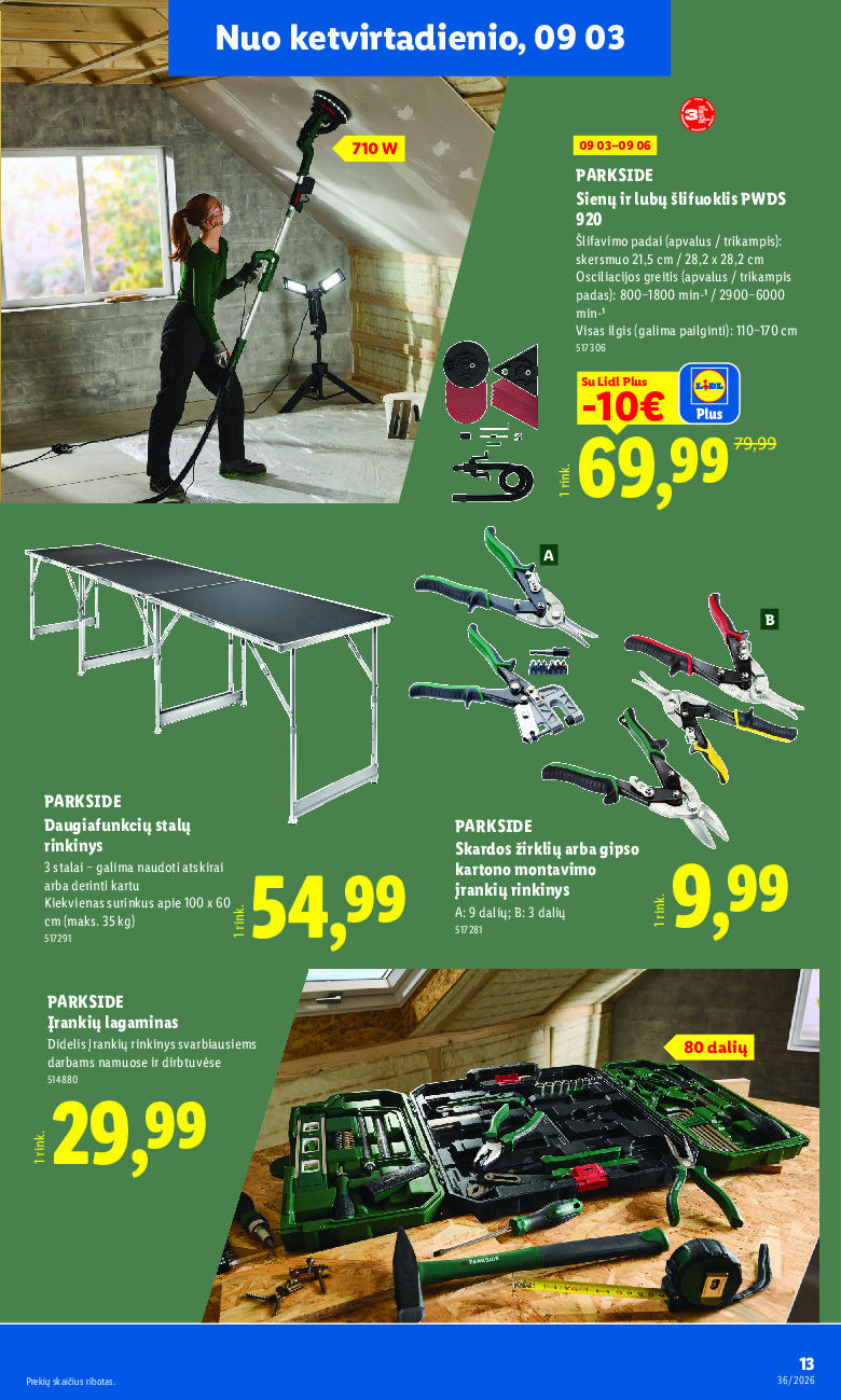 lidl - NE MAISTO PREKIŲ PASIŪLYMAI (2026-08-31 - 2026-09-06) - page: 13