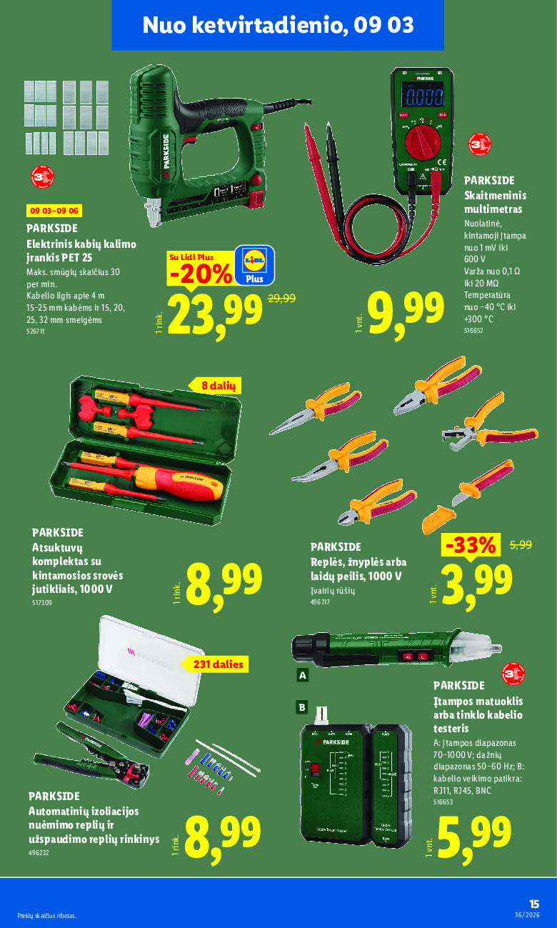lidl - NE MAISTO PREKIŲ PASIŪLYMAI (2026-08-31 - 2026-09-06) - page: 15