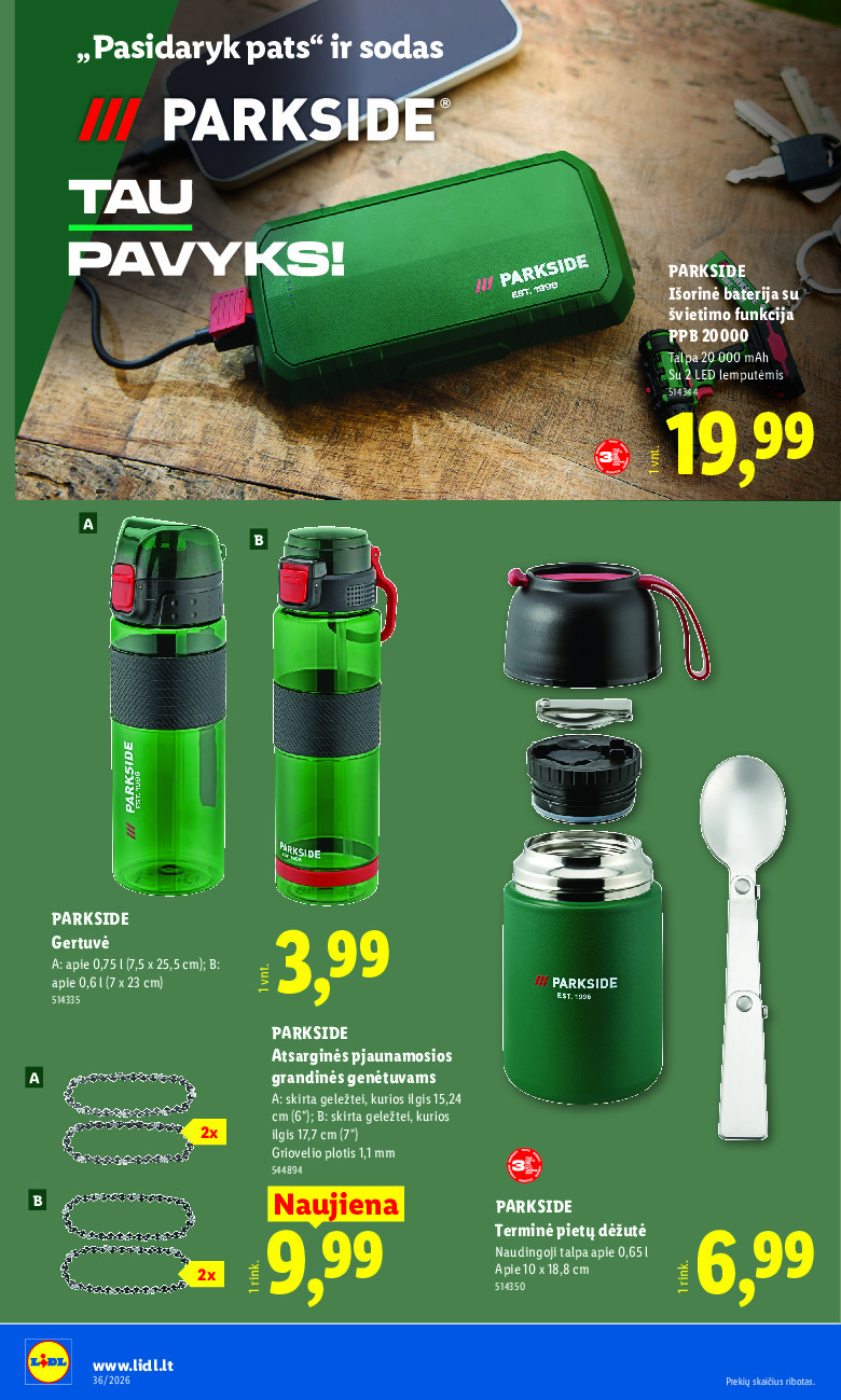 lidl - NE MAISTO PREKIŲ PASIŪLYMAI (2026-08-31 - 2026-09-06) - page: 8