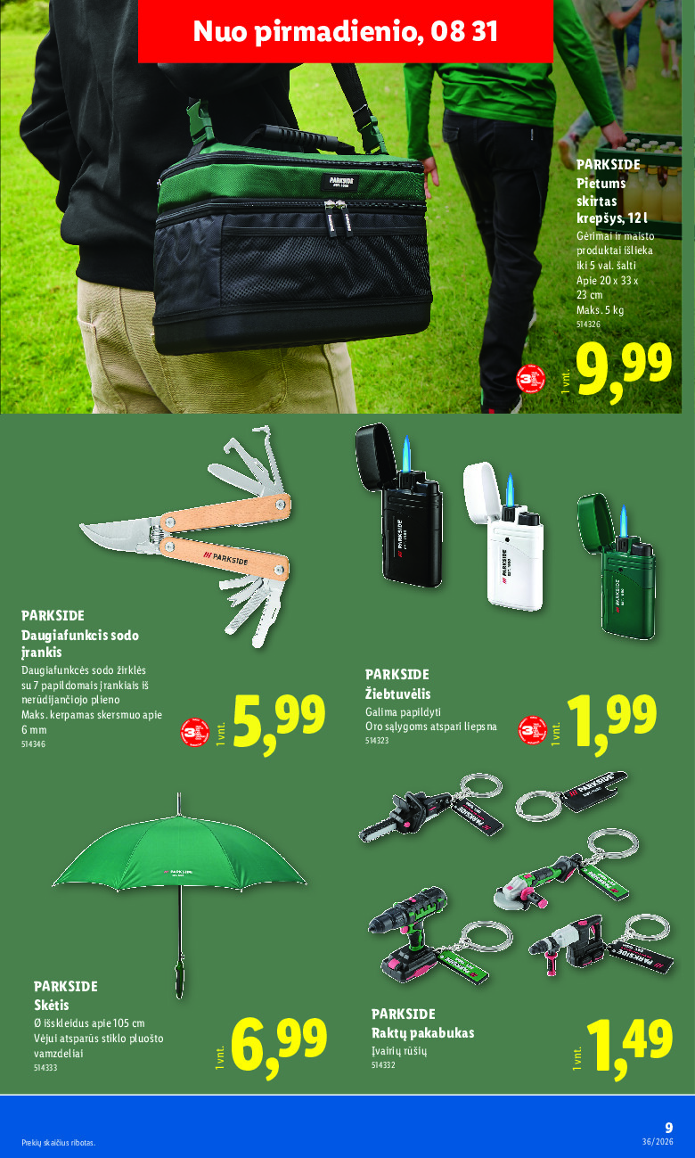 lidl - NE MAISTO PREKIŲ PASIŪLYMAI (2026-08-31 - 2026-09-06) - page: 9