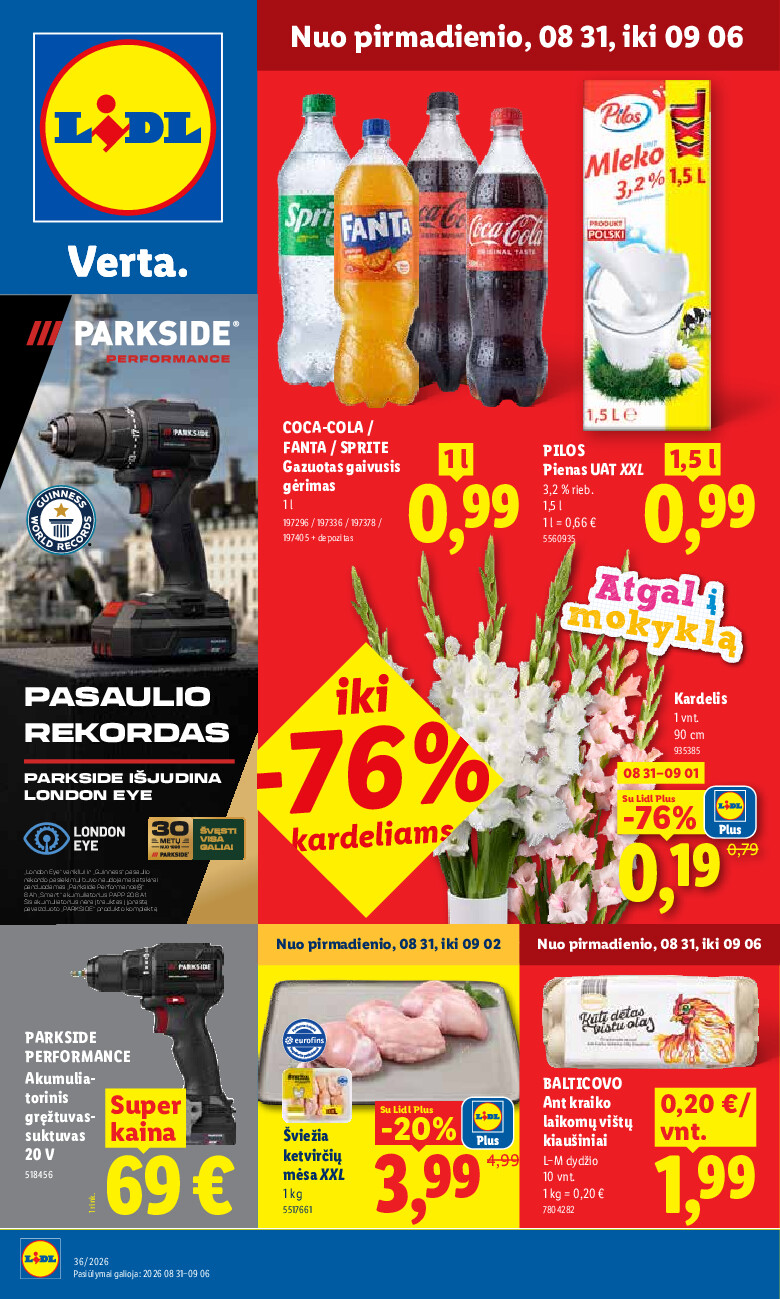 lidl - MAISTO PREKIŲ PASIŪLYMAI (2026-08-31 - 2026-09-06) - page: 1