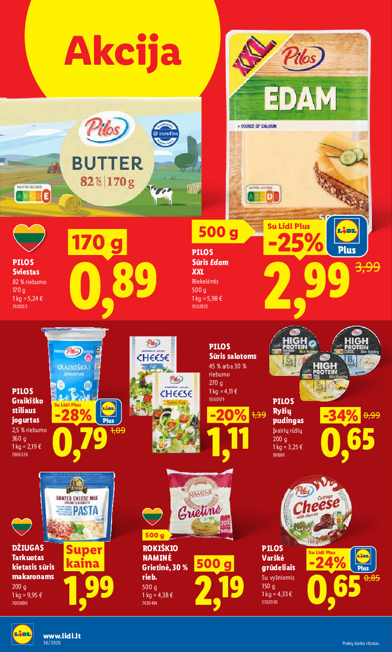 lidl - MAISTO PREKIŲ PASIŪLYMAI (2026-08-31 - 2026-09-06) - page: 36