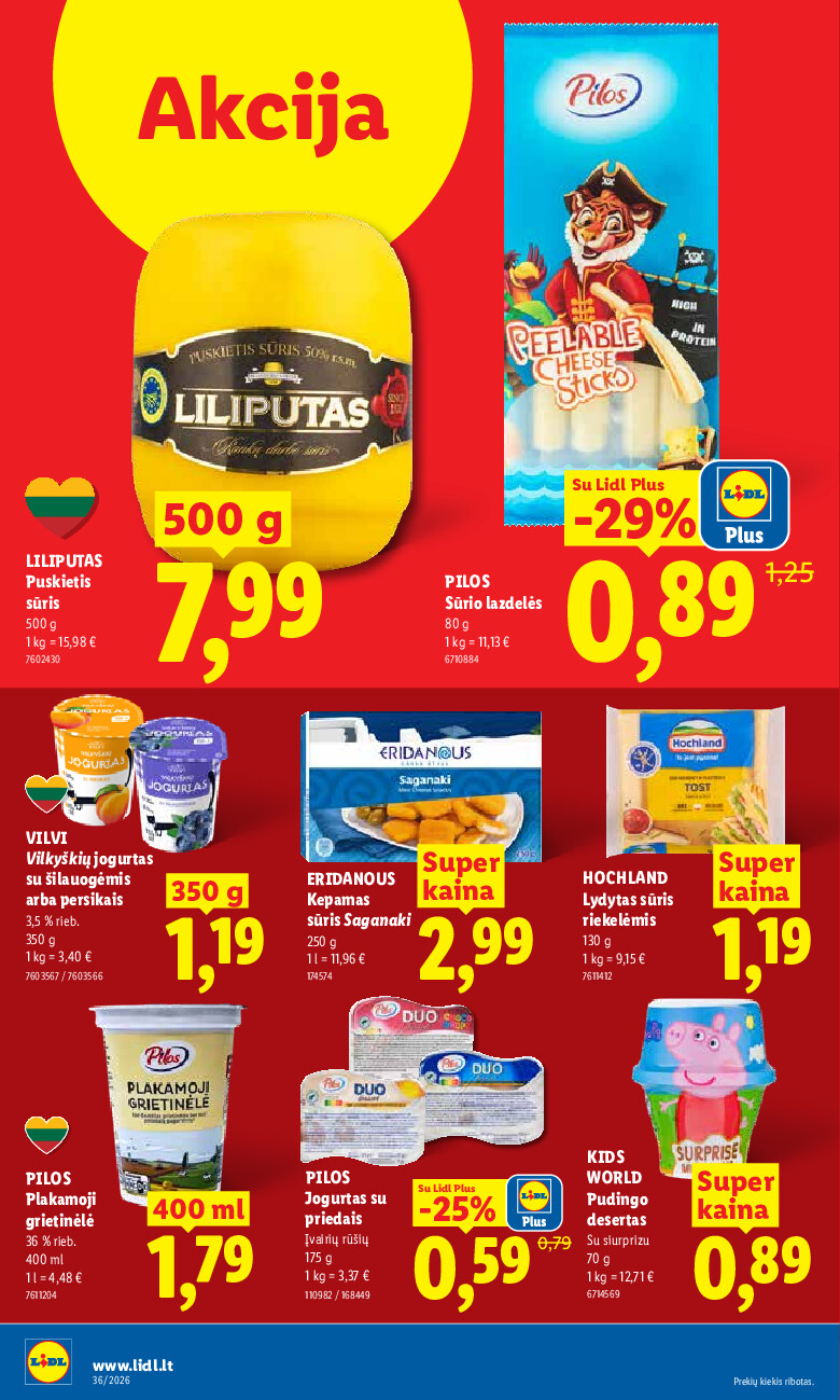 lidl - MAISTO PREKIŲ PASIŪLYMAI (2026-08-31 - 2026-09-06) - page: 10