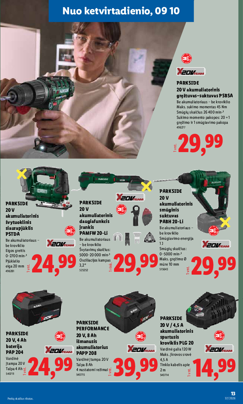 lidl - NE MAISTO PREKIŲ PASIŪLYMAI (2026-09-07 - 2026-09-13) - page: 13
