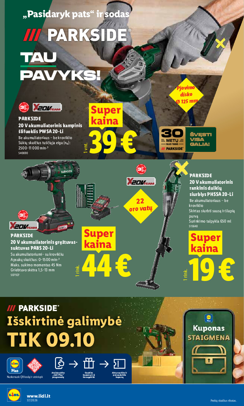 lidl - NE MAISTO PREKIŲ PASIŪLYMAI (2026-09-07 - 2026-09-13) - page: 14