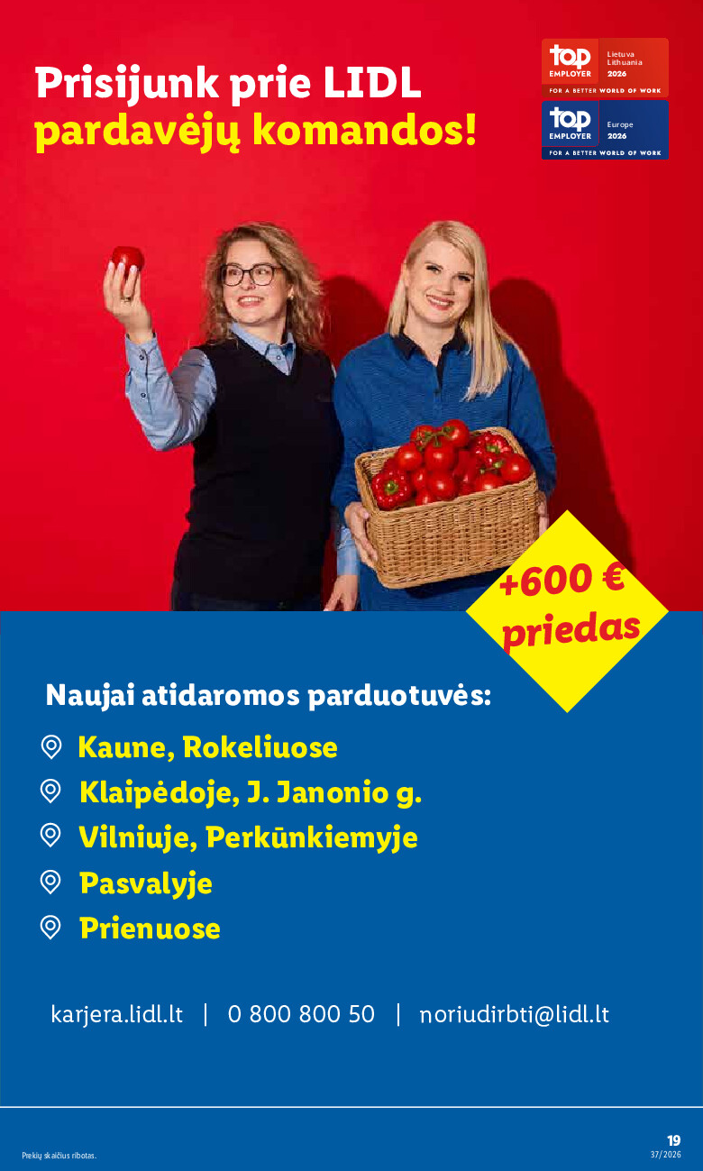 lidl - NE MAISTO PREKIŲ PASIŪLYMAI (2026-09-07 - 2026-09-13) - page: 19