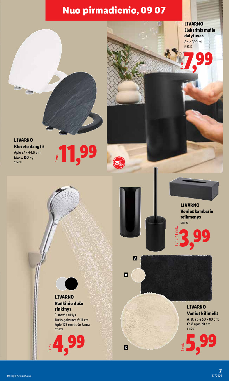 lidl - NE MAISTO PREKIŲ PASIŪLYMAI (2026-09-07 - 2026-09-13) - page: 7