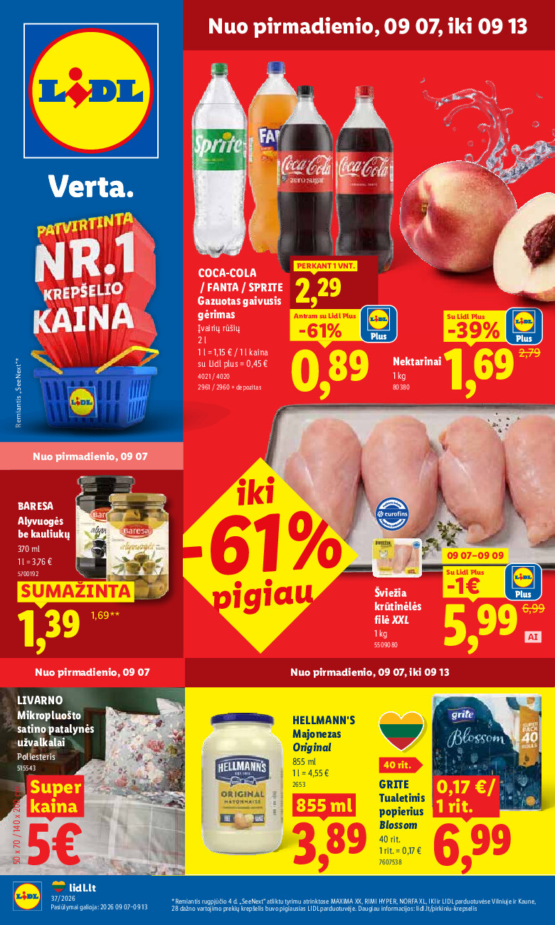 lidl - MAISTO PREKIŲ PASIŪLYMAI (2026-09-07 - 2026-09-13) - page: 1
