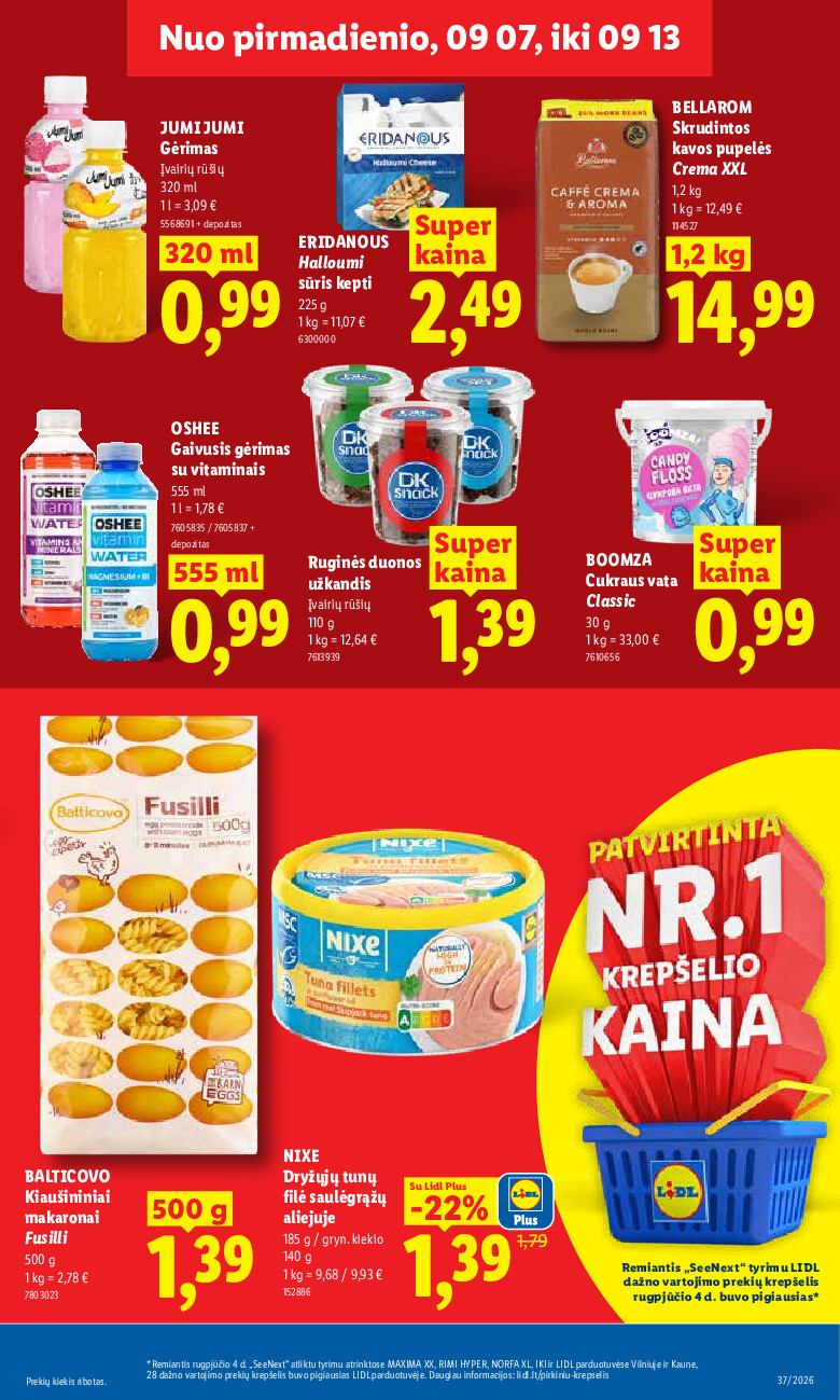 lidl - MAISTO PREKIŲ PASIŪLYMAI (2026-09-07 - 2026-09-13) - page: 15