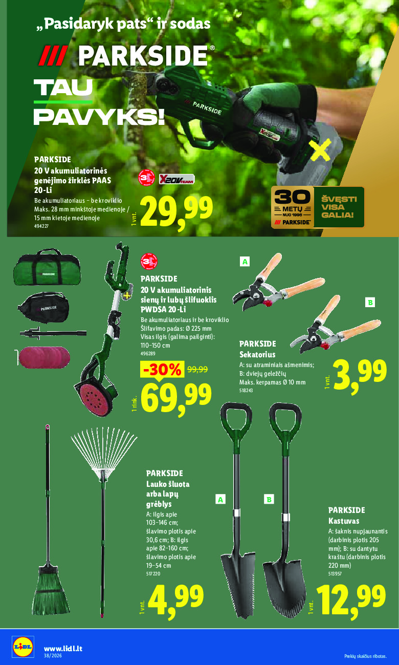 lidl - NE MAISTO PREKIŲ PASIŪLYMAI (2026-09-14 - 2026-09-20) - page: 14